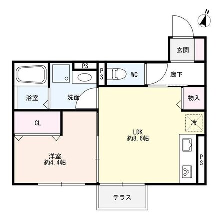 スカイコートⅠ‐Aの物件間取画像